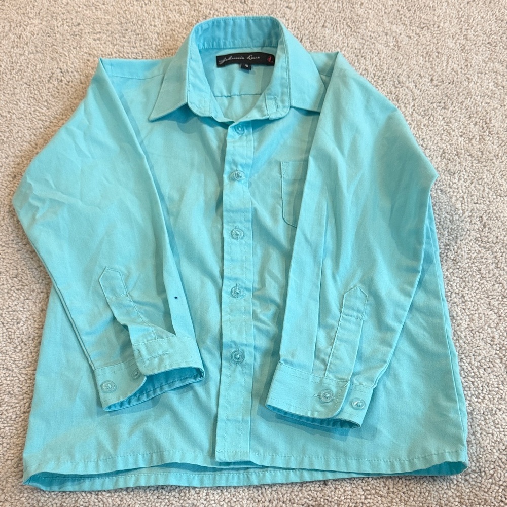 Kids Turquoise Button Down Shirt